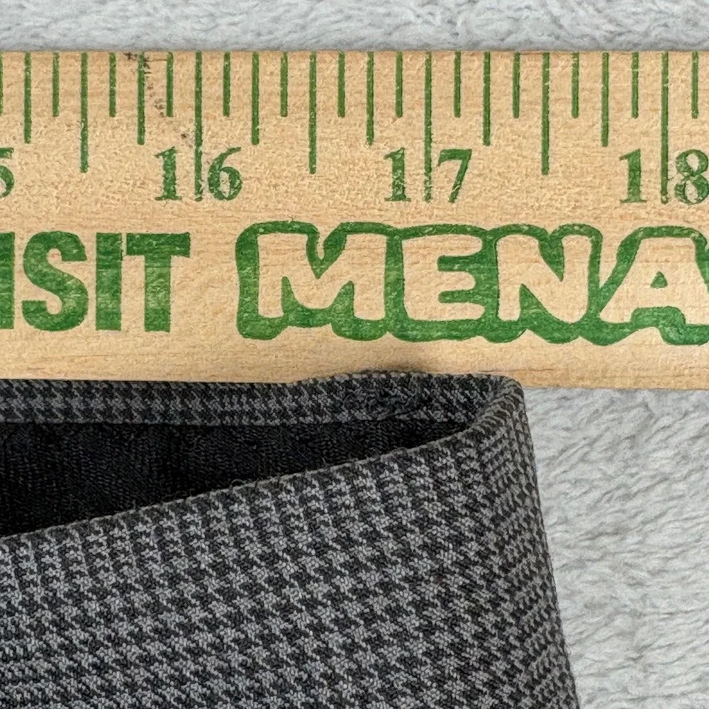 Stafford CoolMax Ecomode Gray Houndstooth Classic Wool Blend Dress Pants 34x32